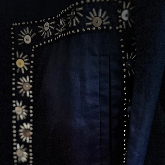 Tory Burch Long Sleeve Tunic Blouse Sequin Embellishments Size 6 - Picture 5 of 12